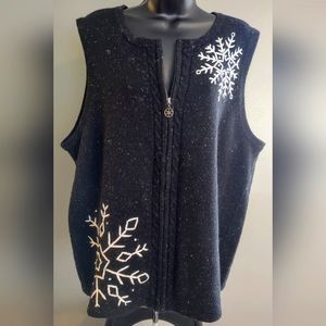 Breckenridge Vintage Snowflake Vest, Size 2X, Wool Blend, Great Condition